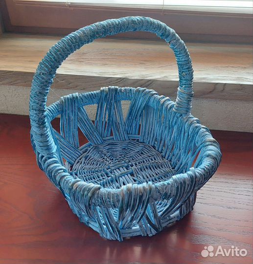 Корзинка декоративная голубая