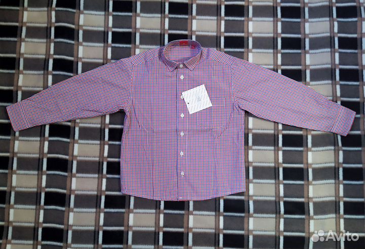 Рубашка школьная с длинным рукавом. Размер 128