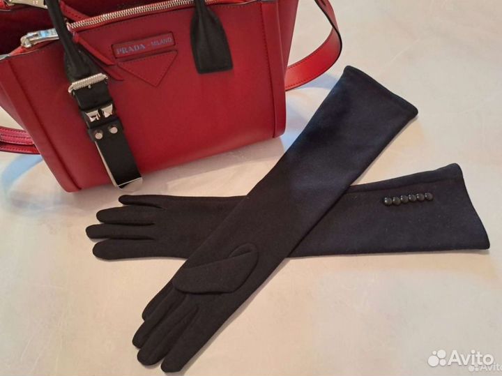 Перчатки зимние женские длинные