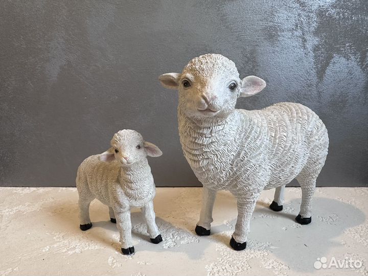 Фигурки животных овечки для декора