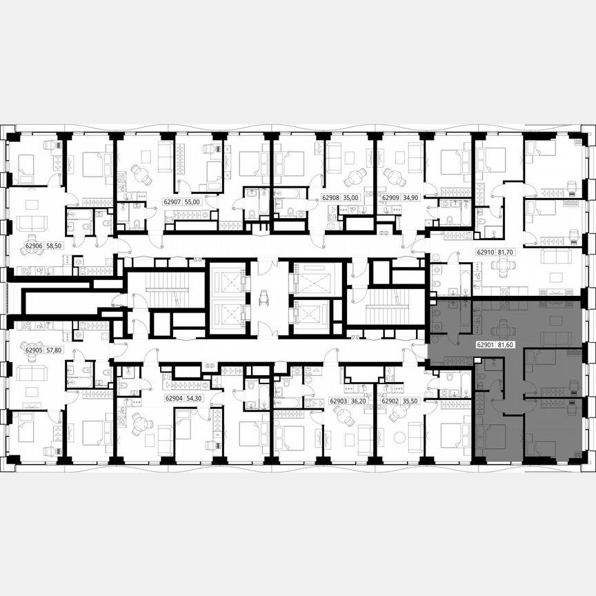 3-к. квартира, 81,6 м², 29/48 эт.