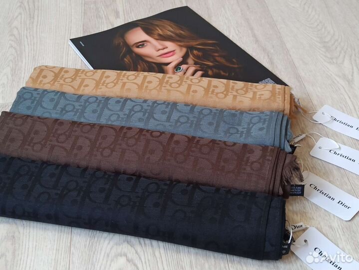 Палантин шоколад Кашемир Dior 8 цветов
