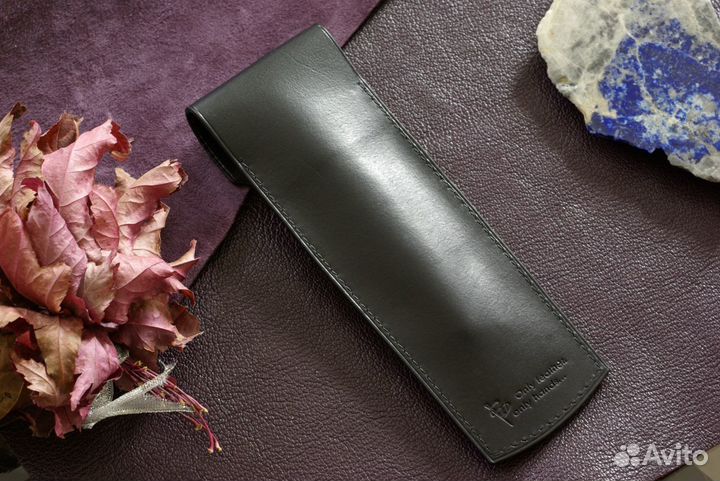 Чехол для ручки, карандаша. Кожа. Handmade