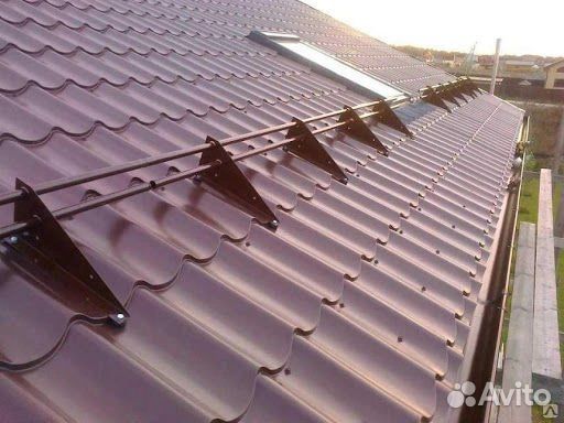 Монтаж снегодержателей, кровельные работы