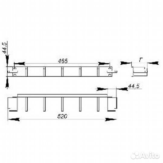 Rack 5 Кабельный органайзер с металлическими кольц