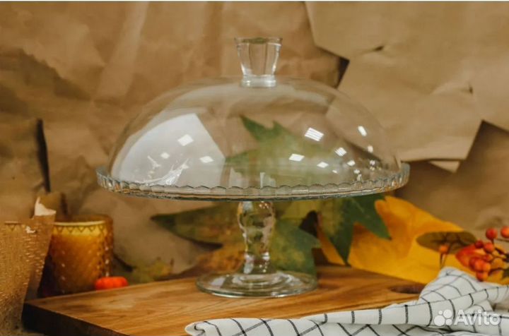 Блюдо для торта на ножке с крышкой