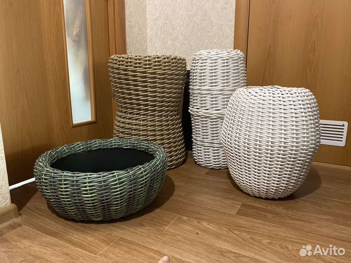 Вазоны, корзины из ротанга