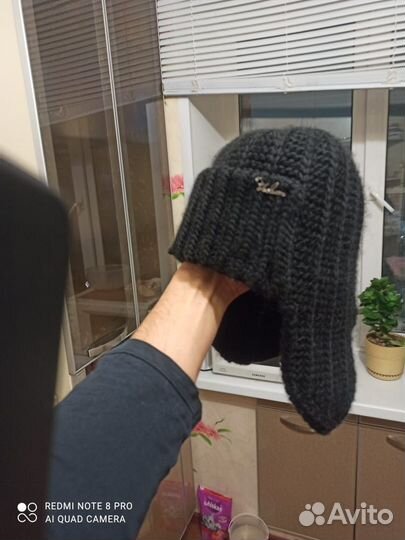 Шапка женская вязаная с ушками