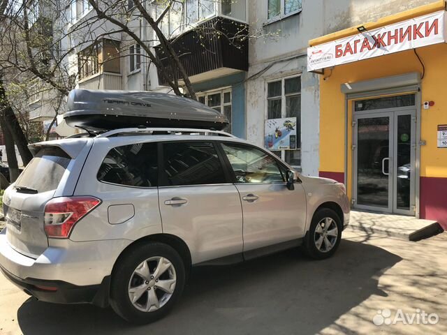 Автобокс на крышу Subaru Forester (серый глянец)