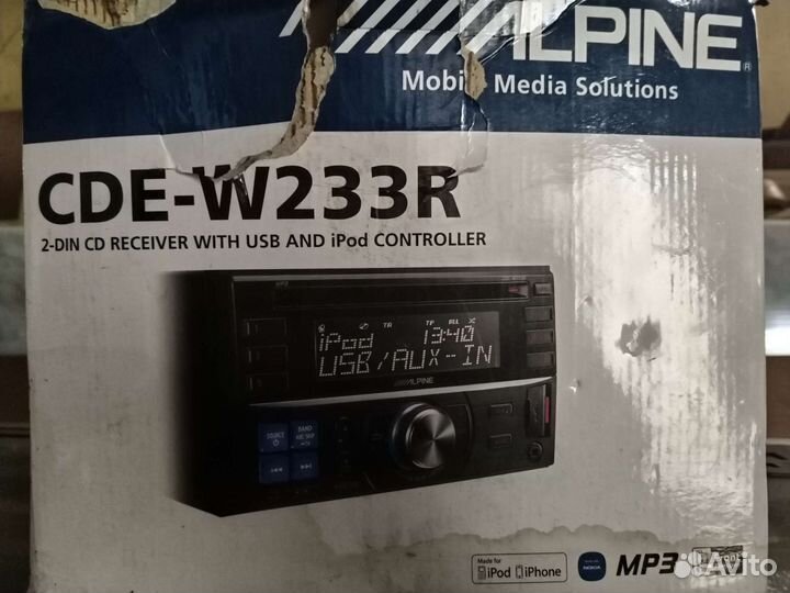 Автомагнитола 2din Alpine cde-w233r