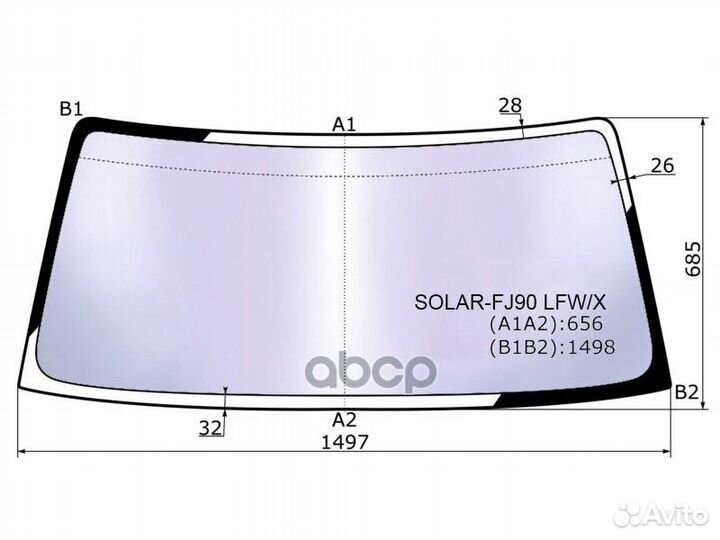 Стекло лобовое (Атермальное) Toyota Land Cruise