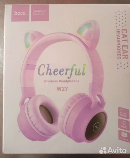 Беспроводные наушники кошачьи ушки hoco оригинал