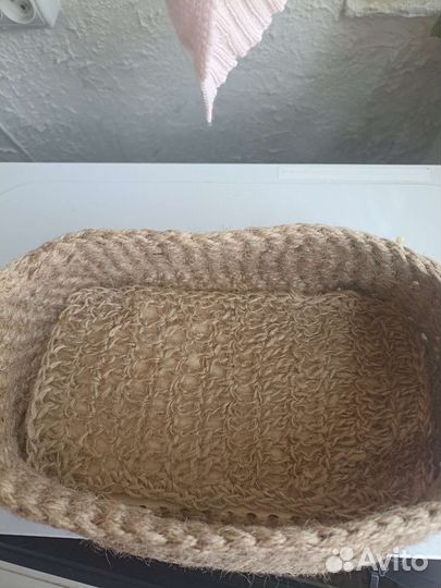 Джутовая корзинка длин 26, шир 15, глуб 8