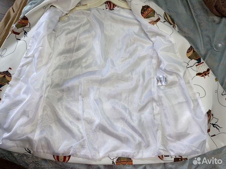 Пиджак жакет белый с принтом яркий 46 (М)