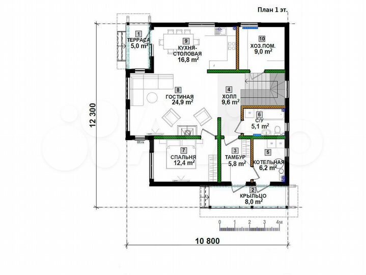 Дом 171 м² на участке 8 сот.