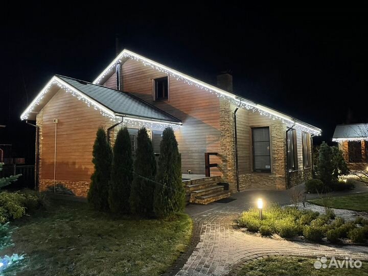 Гирлянда уличная бахрома 160 диодов на 3 метра, бр