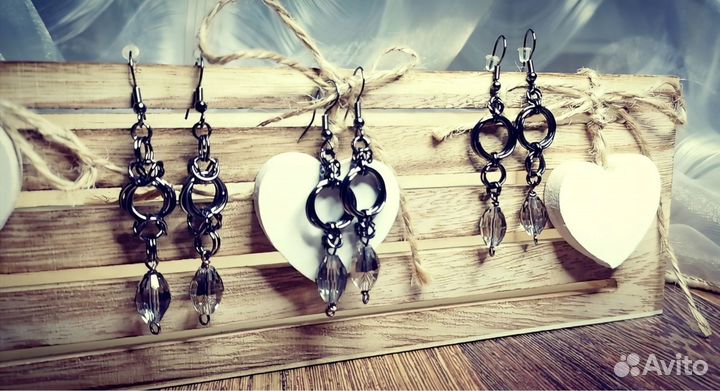 Серьги с бусинами