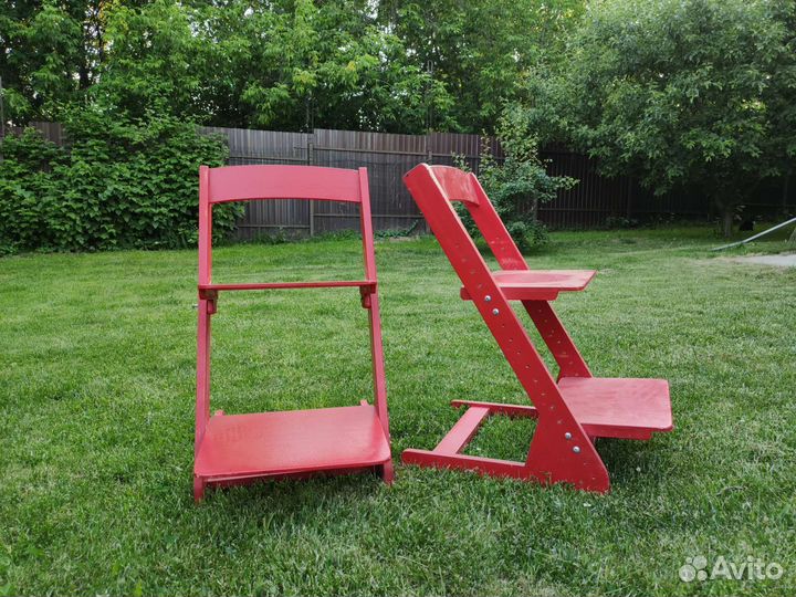 Стульчик растущий из дерева красный (а-ля Стокке)