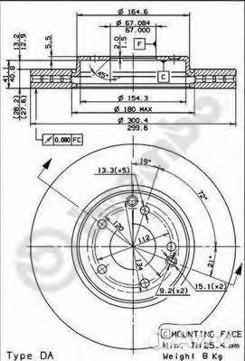 Brembo 09.8304.21 Тормозной диск