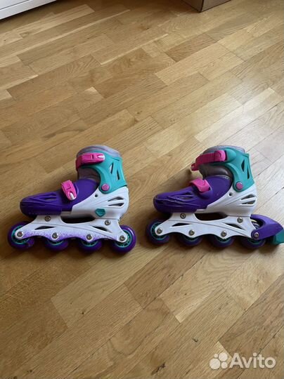 Роликовые коньки детские раздвижные и шлем