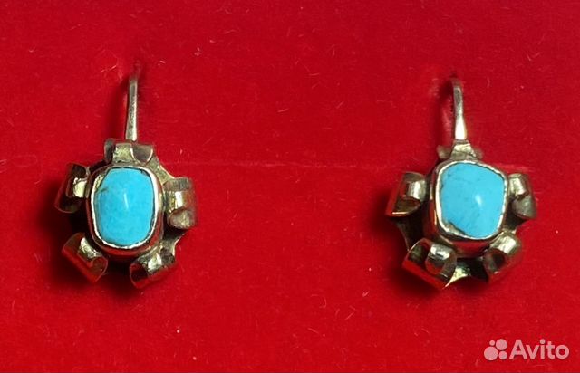 Золотые Серьги с Бирюзой Царизм купить в Москве | Личные вещи | Авито