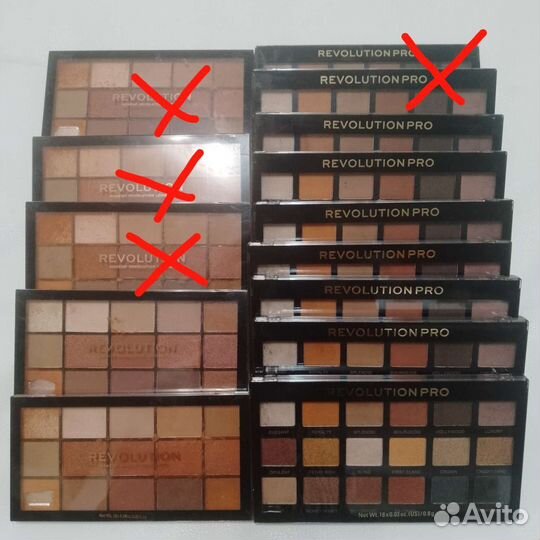 Палетки теней revolution