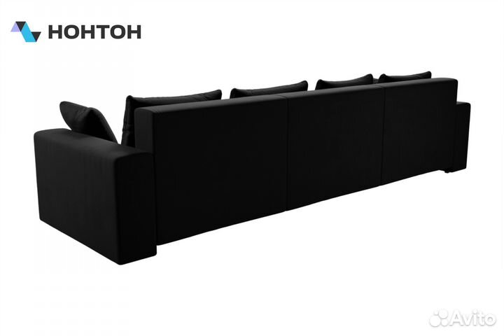 Диван еврокнижка Майами Long микровельвет черный