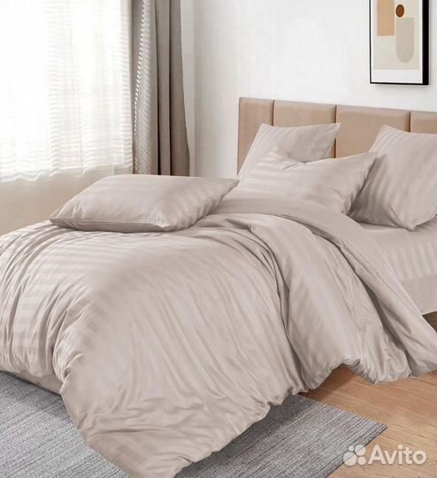 Белье постельное страйп сатин как в отеле