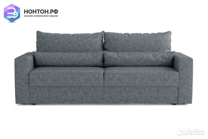 Диван еврокнижка Томас 3-х местный серо-голубой