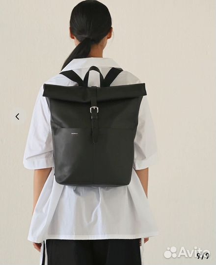 Рюкзак науральная кожа Sandqvist черный