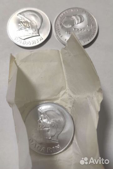 Настольная медаль Гагарин 30 лет со дня полёта