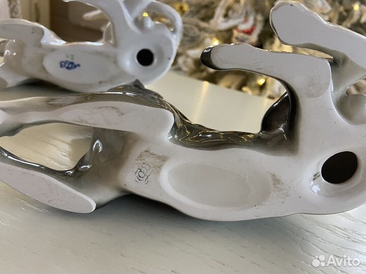 Фарфоровая статуэтка собака лфз