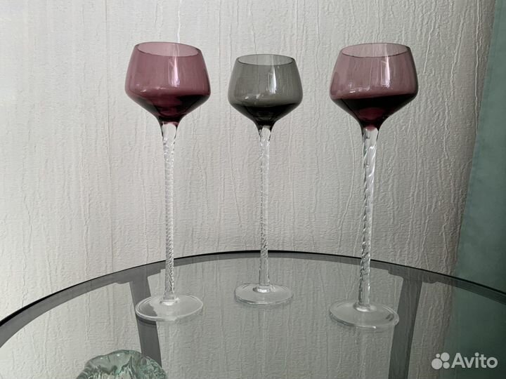 Подсвечники марганцевое и графитовое стекло