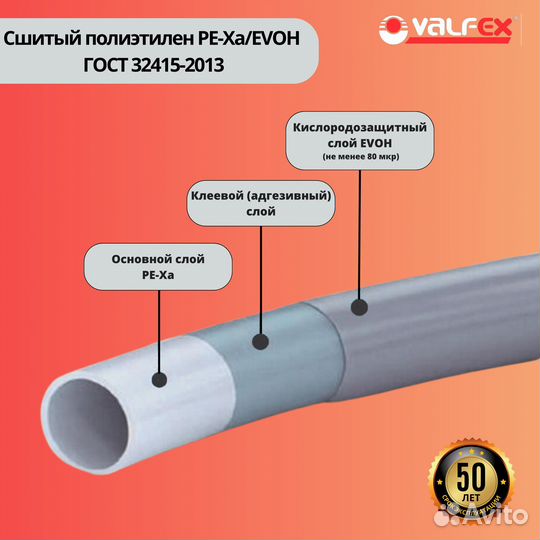 Туба сшитый полиэтилен Pex-A Evoh 16х2.2 (16x2,0)