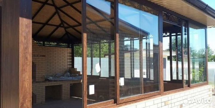 Витражные окна в беседку