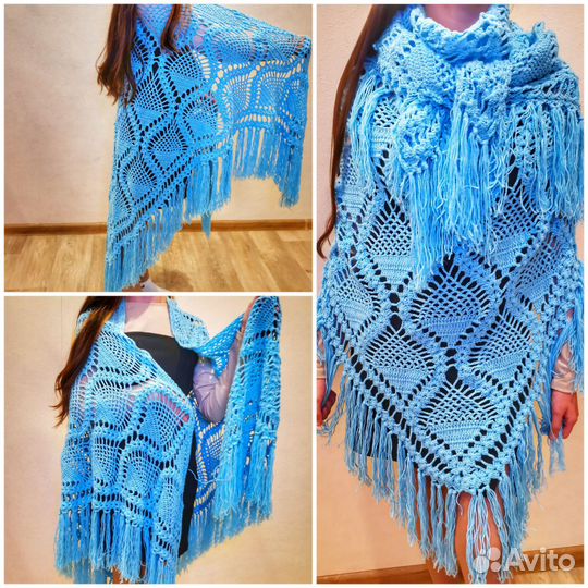 Платок-шаль, ручная работа