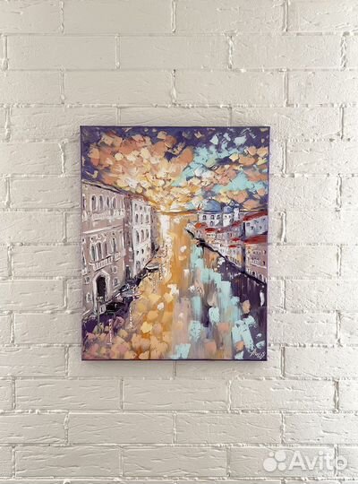 Картина Венеция городской пейзаж маслом на холсте