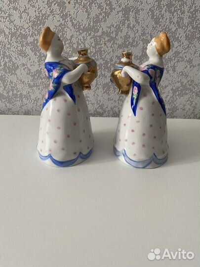 Статуэтка фарфоровая Девушка с самоваром Дулево