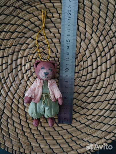 Ватная елочная игрушка медвежонок