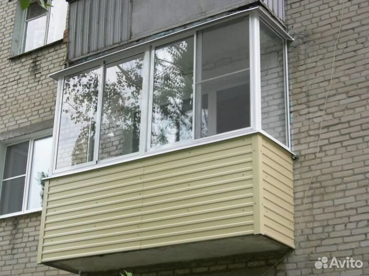 Остекление раздвижное с отделкой