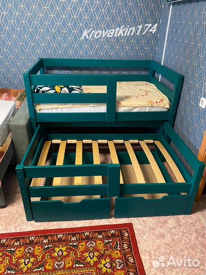Выдвижная детская кровать
