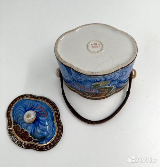 Антикварная бисквитница с драконом, Сацума