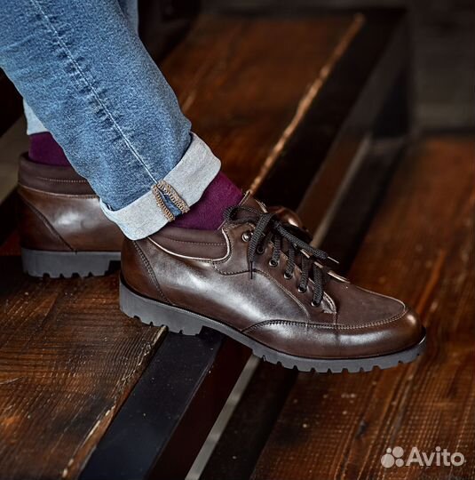 Полуботинки мужские кожа низкие Дерби