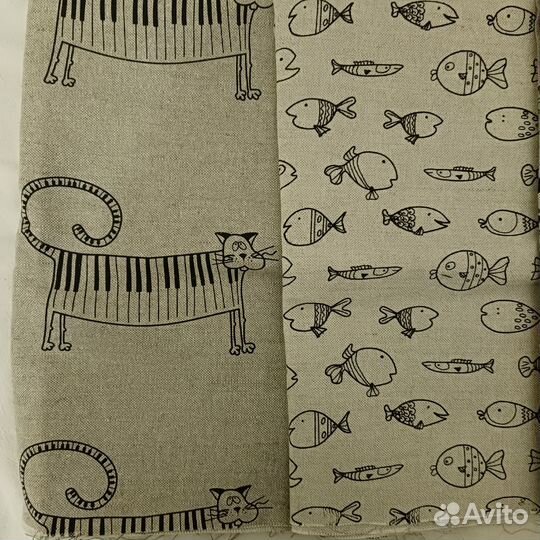 Отрезы ткани для рукоделия, лен 100