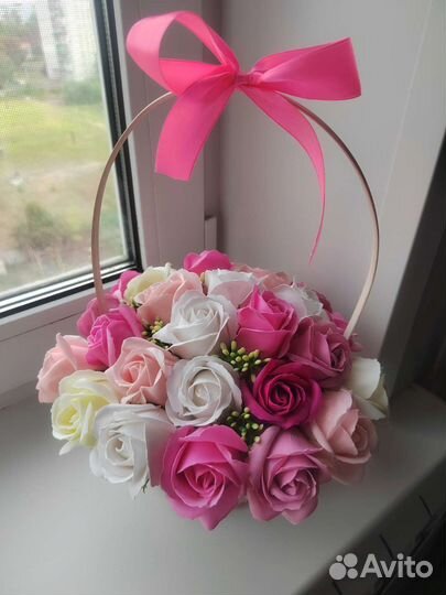 Букет из мыльных роз