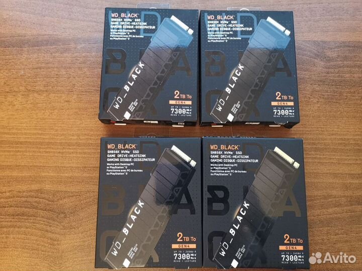 2TB WD Black SN850X с радиатором (New) 7300MB/s