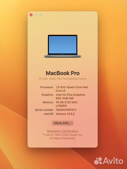 Macbook pro 13 late 2020