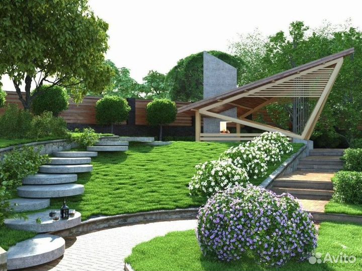 Готовый дизайн проект 22 сотки земельного участка