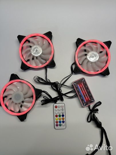 Вентилятор с argb подсветкой для пк, 3шт + контрол