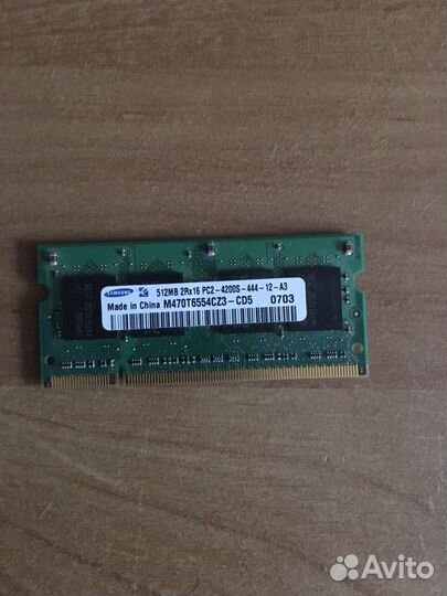 Оперативная память для ноутбука, samsung 512mb 2rx